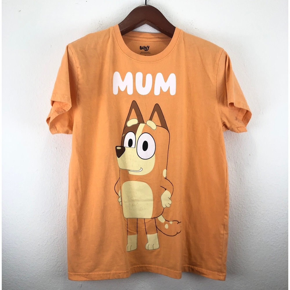 Bluey Mum Chilli Heeler Orange Graphic T-Shirt Womens XL Cartooncore Mom Life